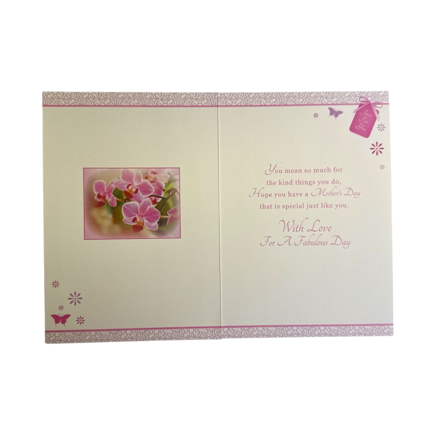 To A Dear Mother Pink Orchid Flowers Design Mother's Day Card