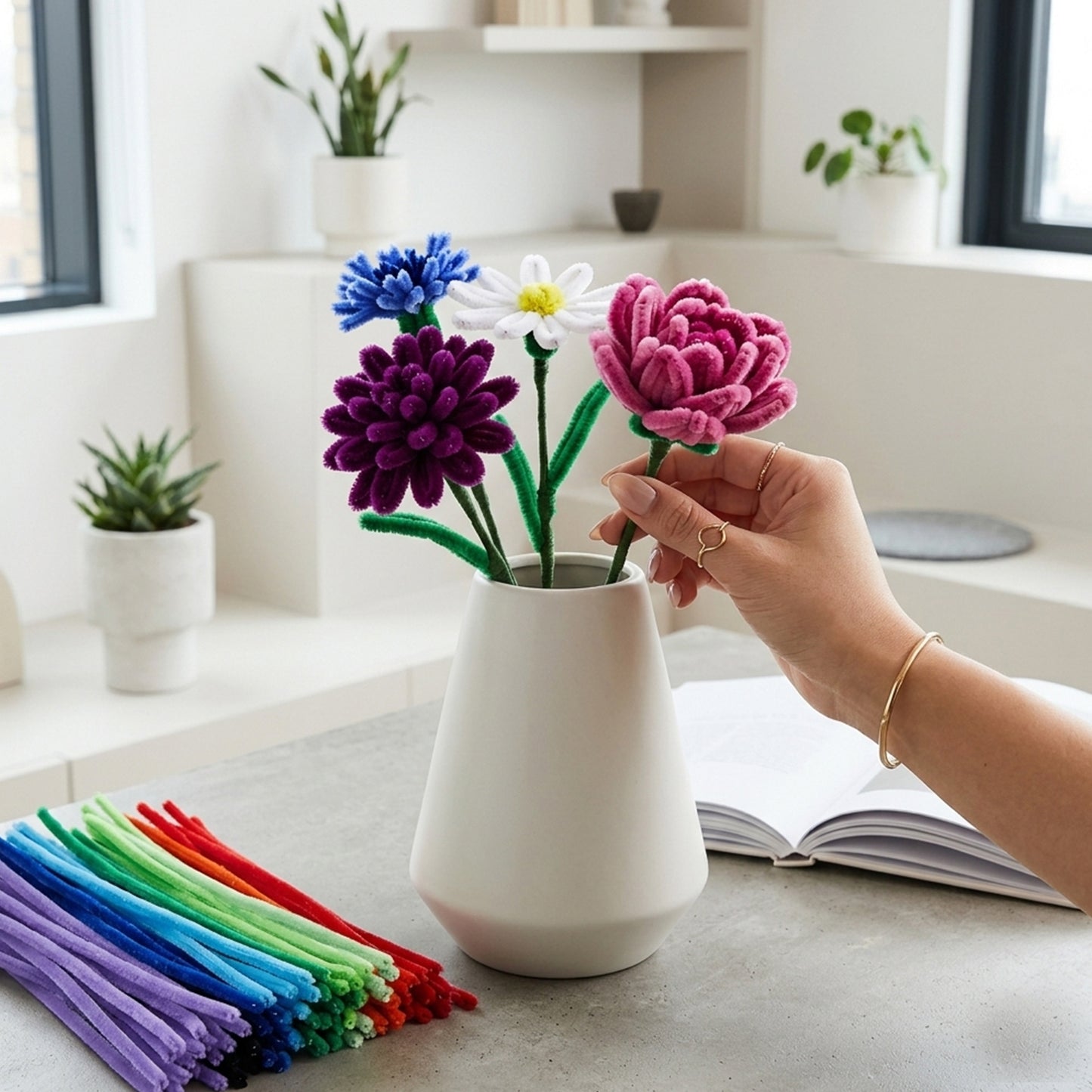 Pack of 500 Purple Coloured Pipe Cleaners 30cm x 6mm Craft Chenille Stems
