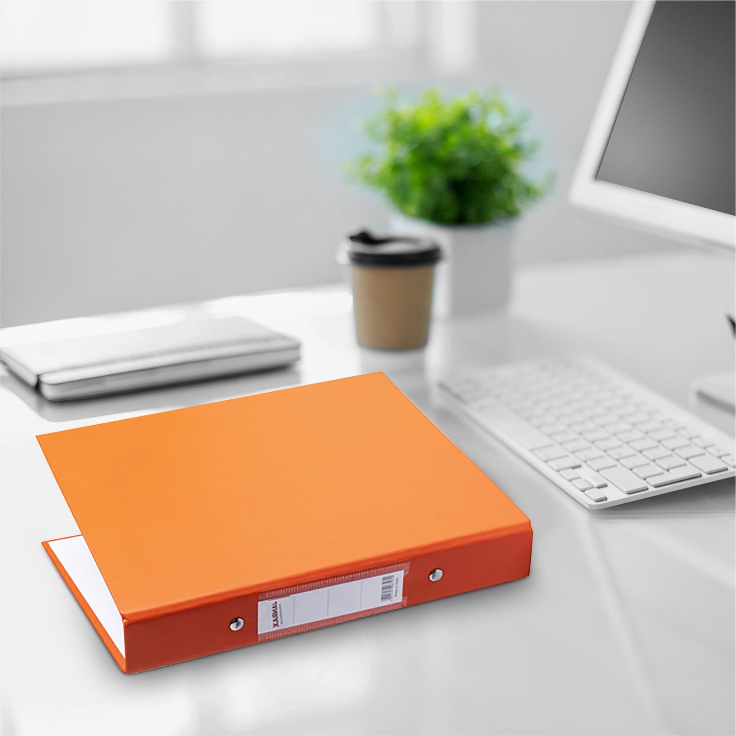 Pack of 5 A5 Yellow Paper Over Board Ring Binders by Janrax