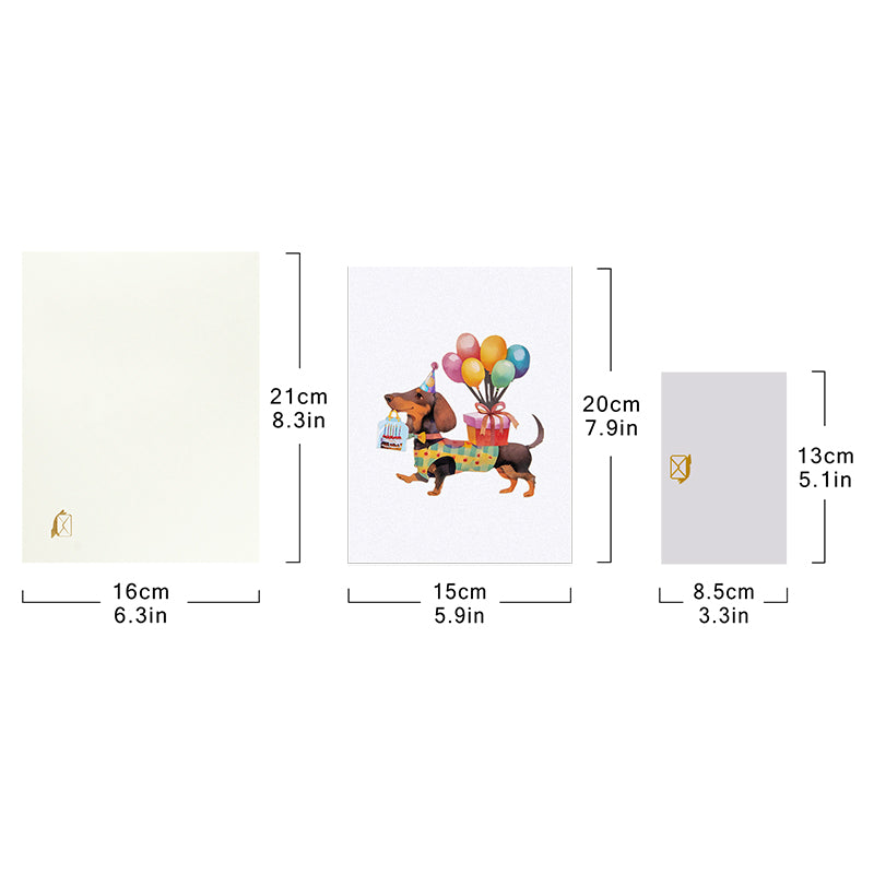 Dachshund Delight 3D Birthday Pop Up Card
