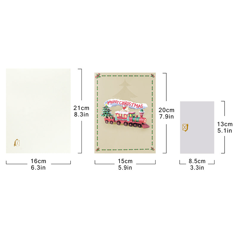 Jingle Journey Christmas Train 3D Pop Up Card