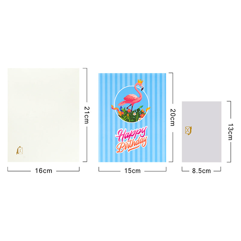 Pink Party Bird 3D Flamingo 3D Pop Up Birthday Card