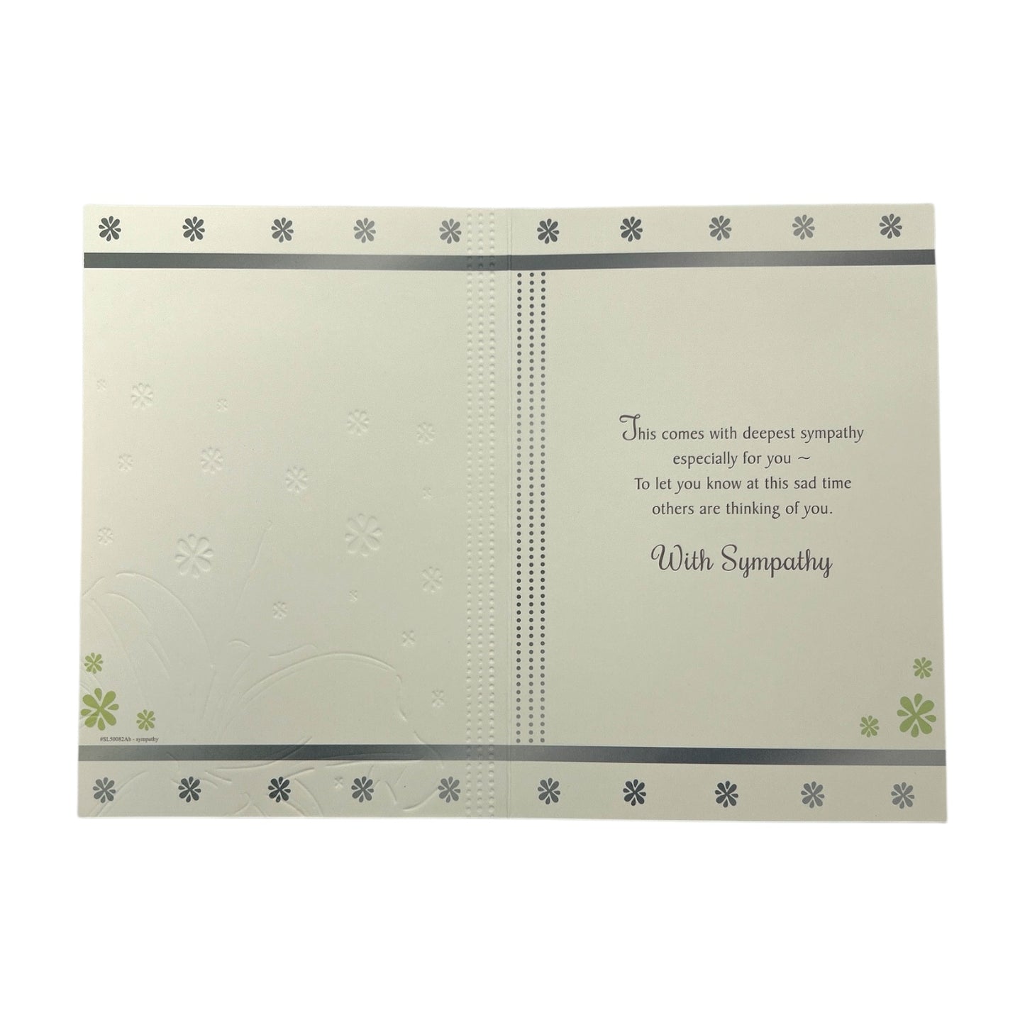 Loss Of Daughter Traditional White Flower Design Sympathy Card