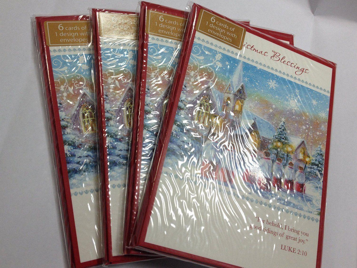 Pack of 24 Church Carols Card' Design Religious Christmas Cards
