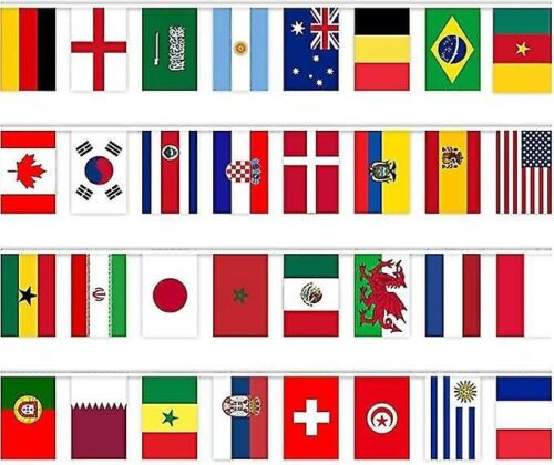 Multi Nation Bunting Party Decoration Flags