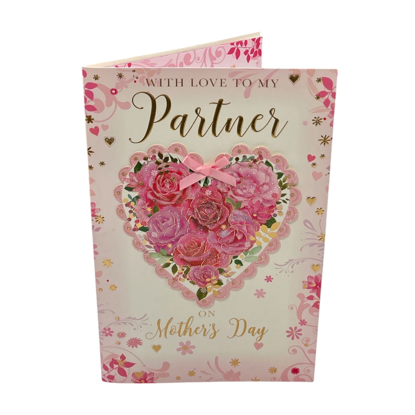 With Love to My Partner Floral Heart Design Keepsake Mother's Day Boxed Card