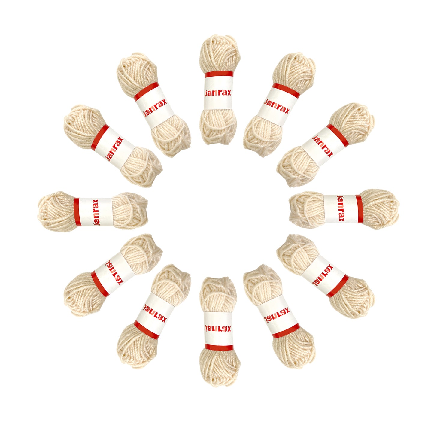 Beige Acrylic Yarn Roll – 10g, 4 Strand 8 Ply Knitting Wool