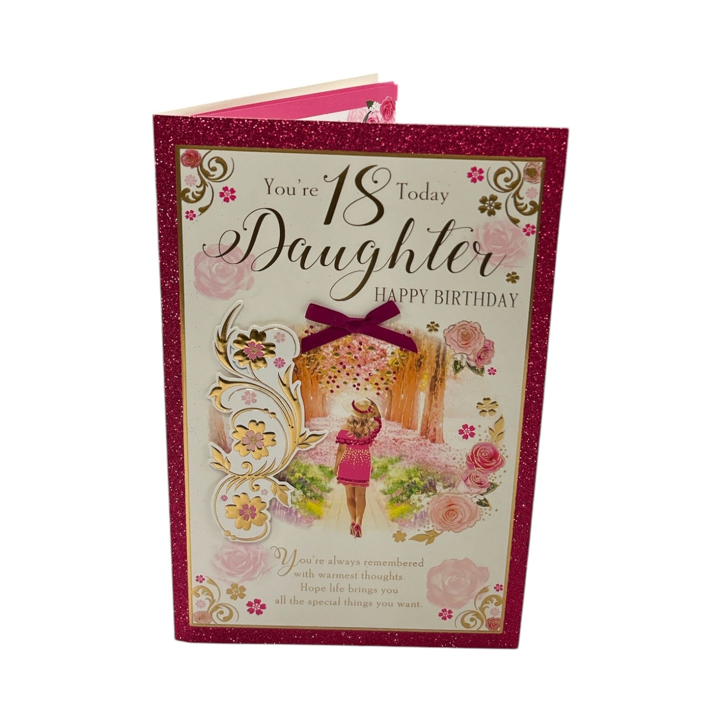 Daughter Age 18 Girl Walking Through A Park Birthday Card