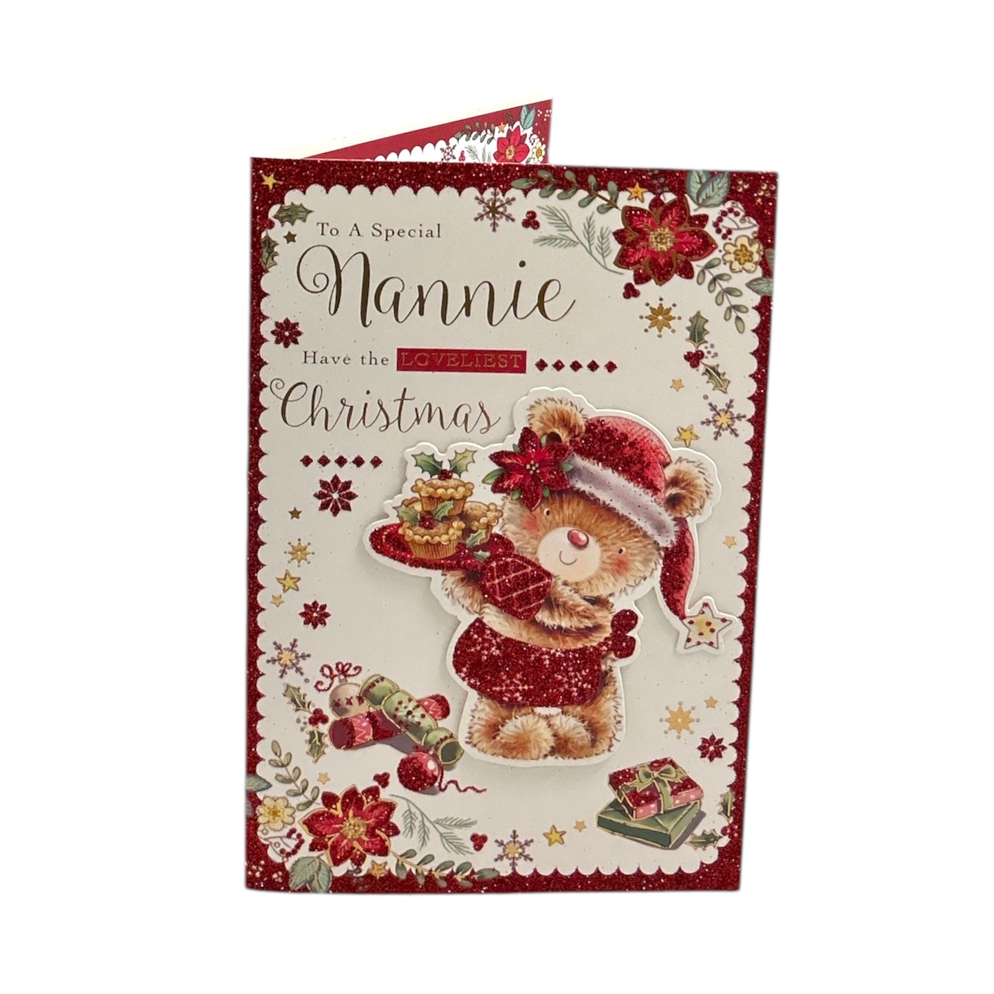 For a Special Nannie Santa Bear Christmas Card