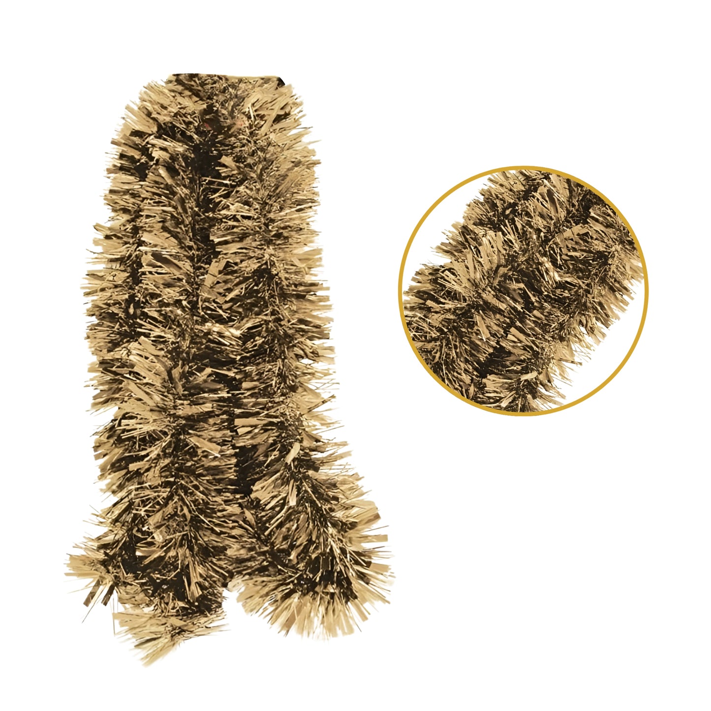 Pack of 12 2m Christmas Chunky Tinsel - Gold