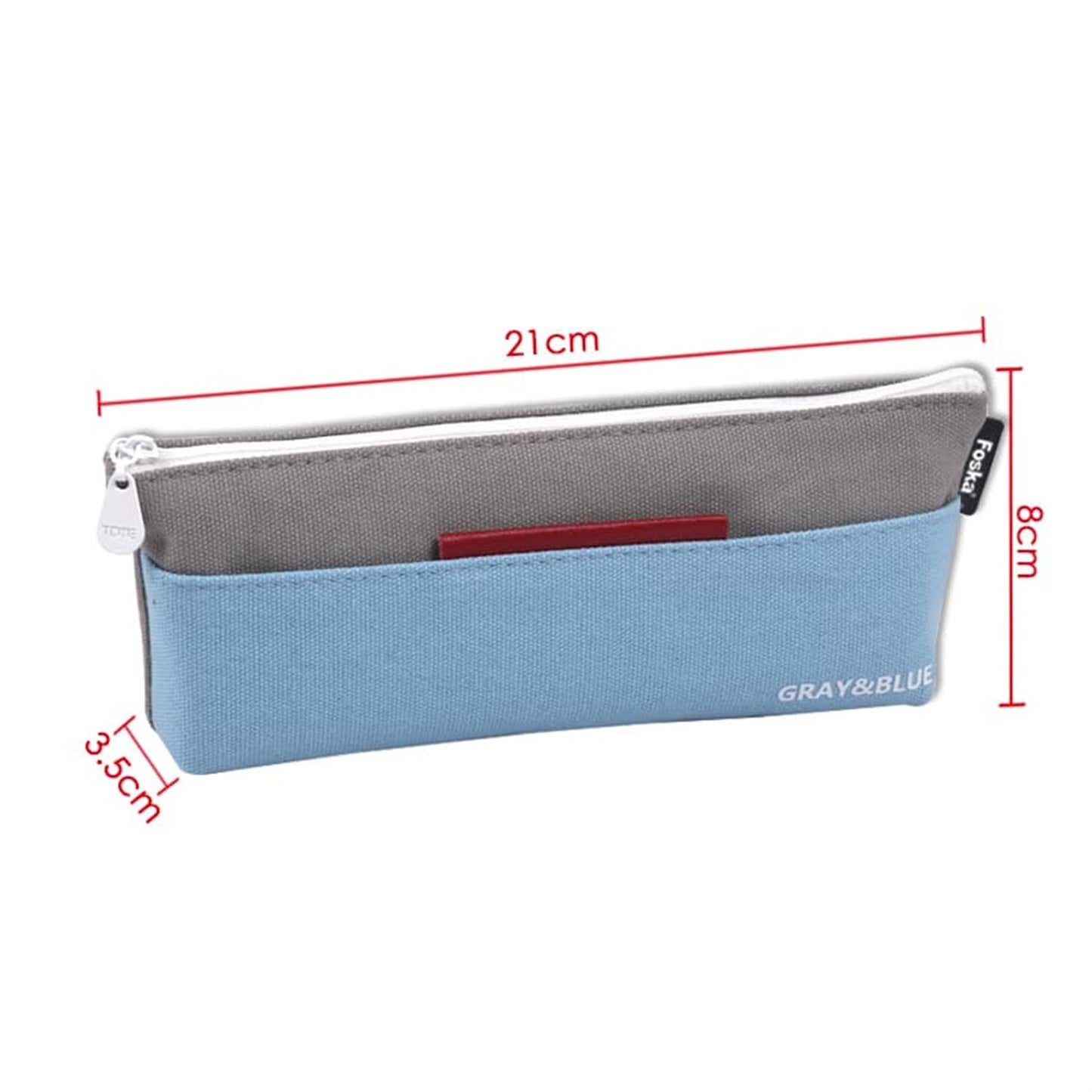 Single Two Colours Fabric Pencil Case