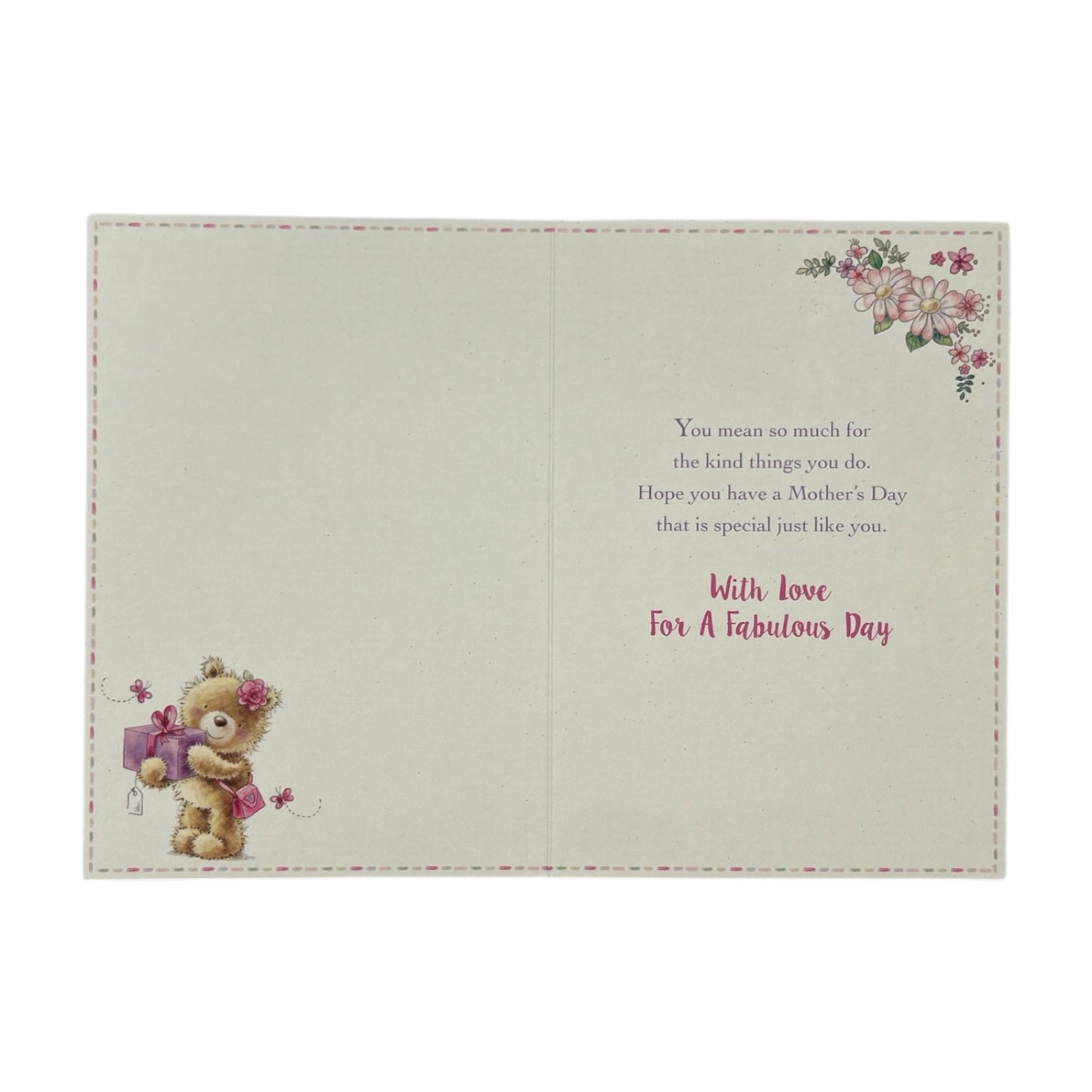 To My Wife Teddy Holding Gift Design Mother's Day Card