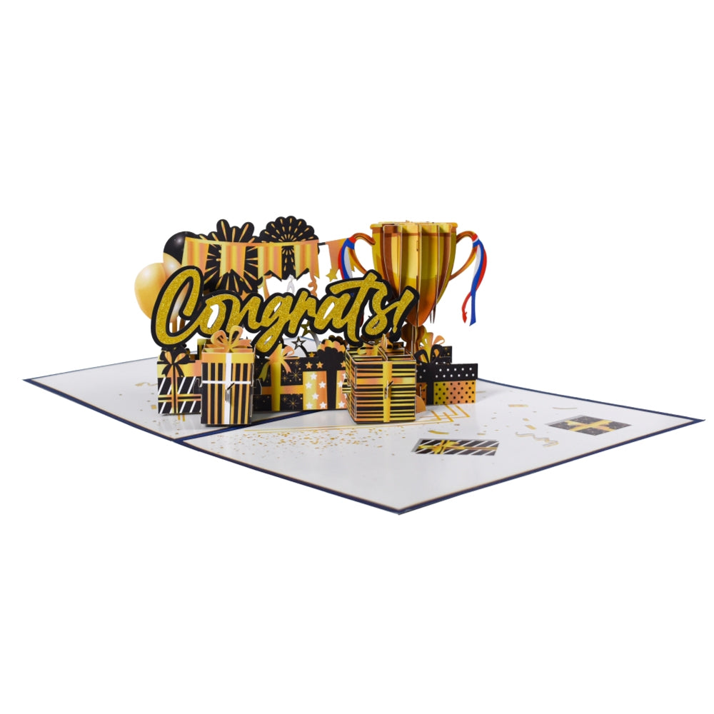 Victory Cheers Trophy 3D Pop-Up Celebration Congratulations Card