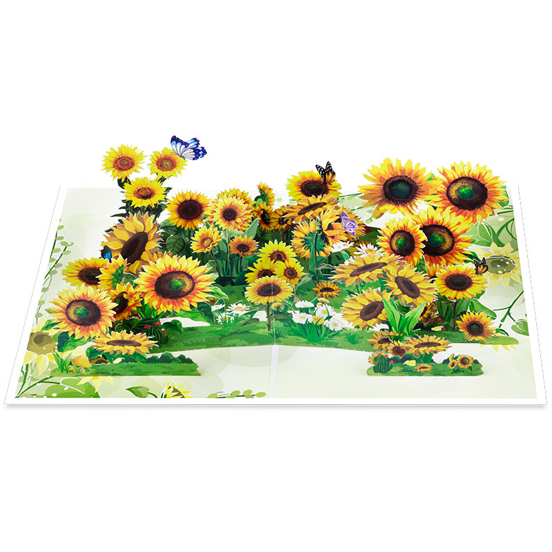 Golden Glow Sunflower 3D Pop Up Greeting Card