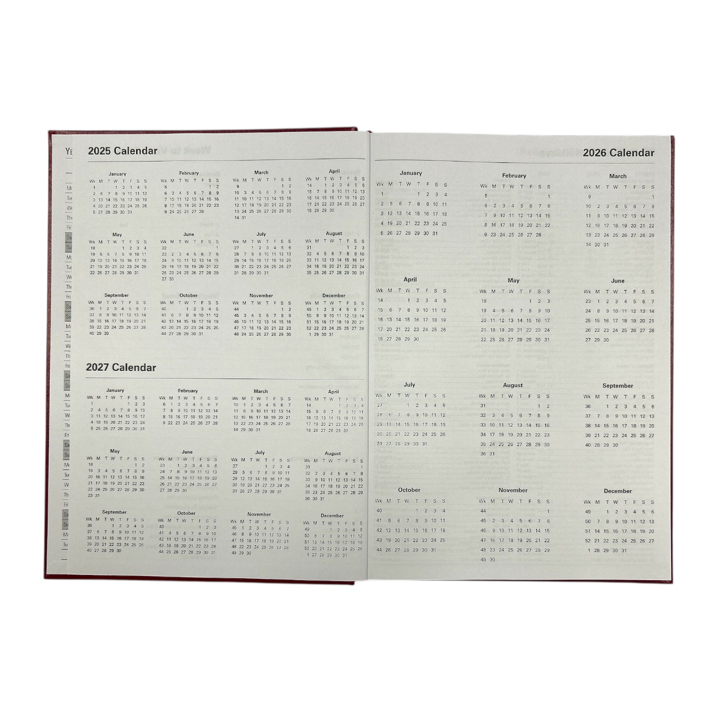 Janrax 2026 A4 Week To View Black Desk Diary