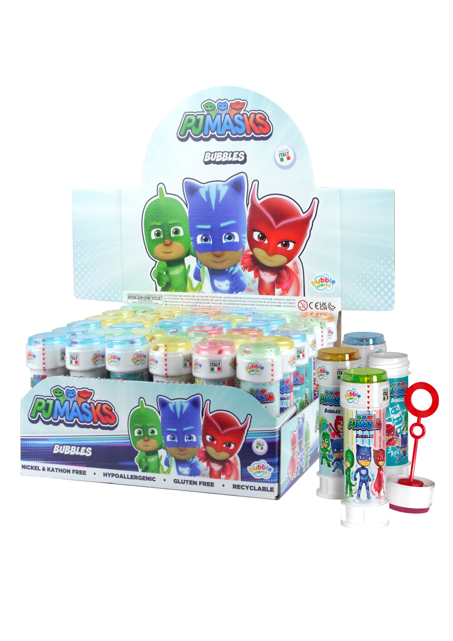 Pack of 12 PJ Masks Bubble Tubs with Wand 60ml
