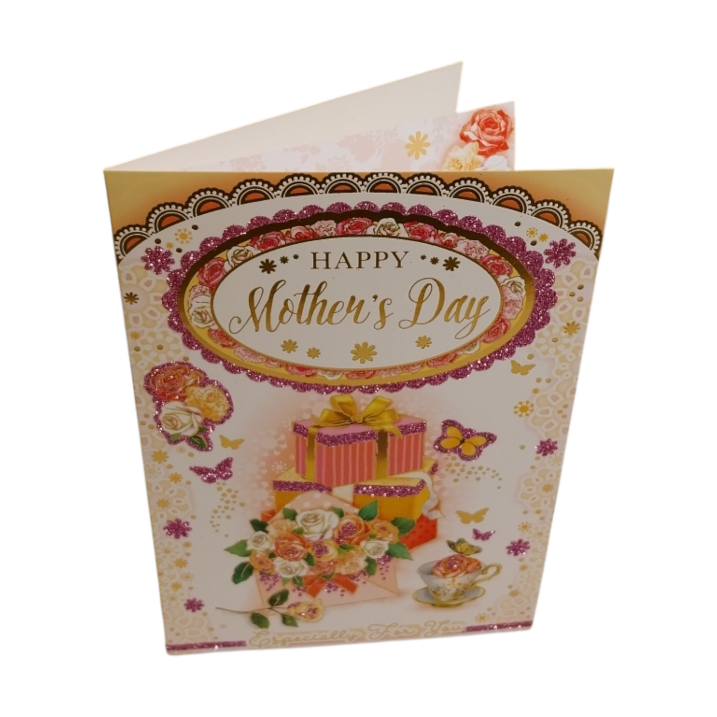 Beautiful Roses And Gift Design Mother's Day Card