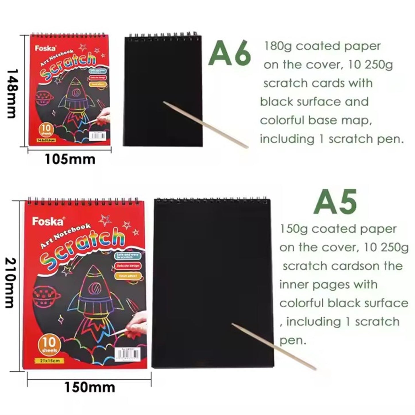 A5 10 Sheets DIY Scratch Painting Book For Kids