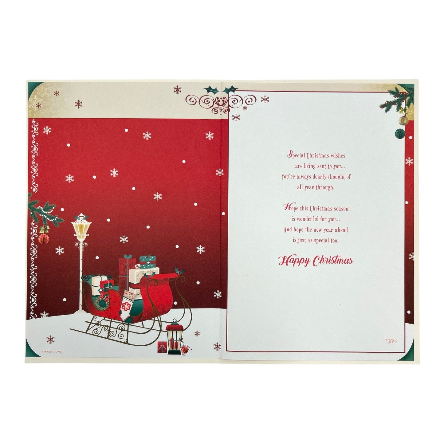 To a Special Son Sleigh With Gifts Design Christmas Card