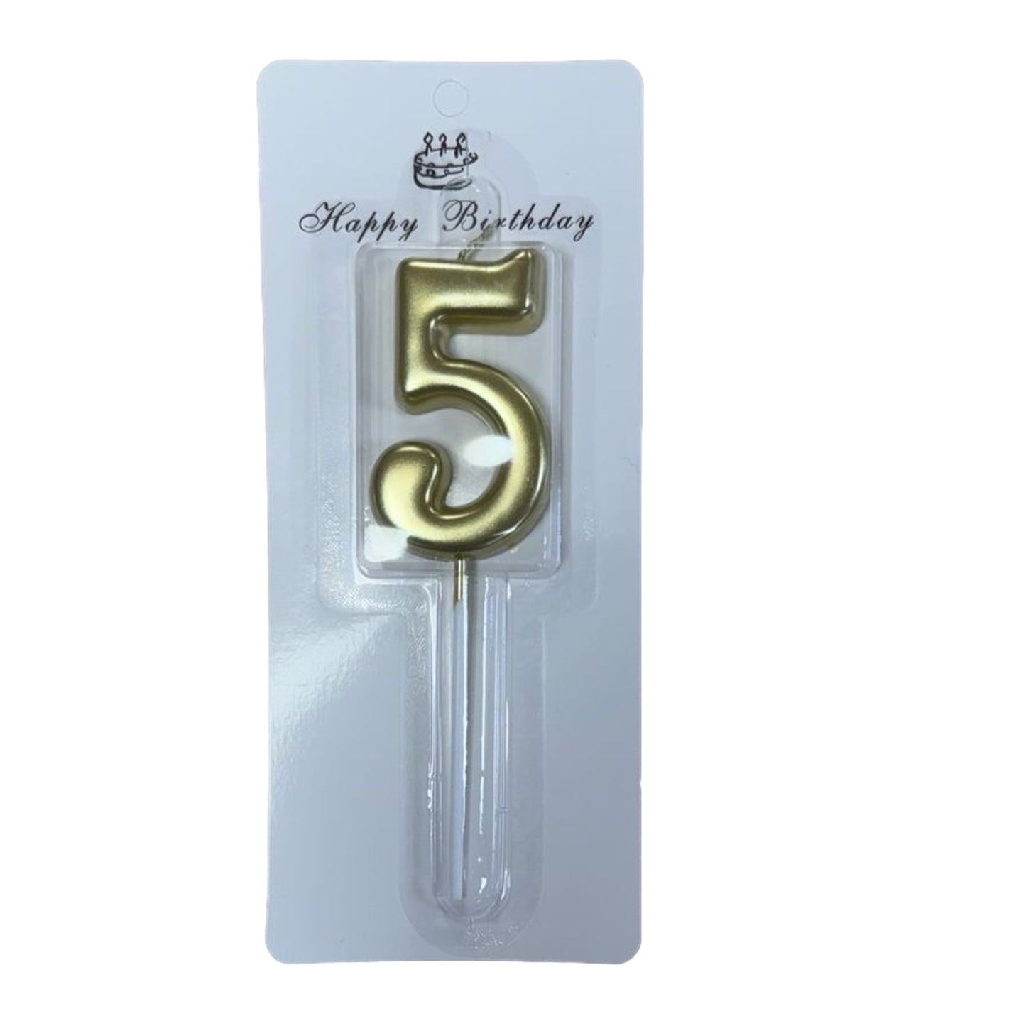 5 Number Gold-Plated Candle For Birthday Party