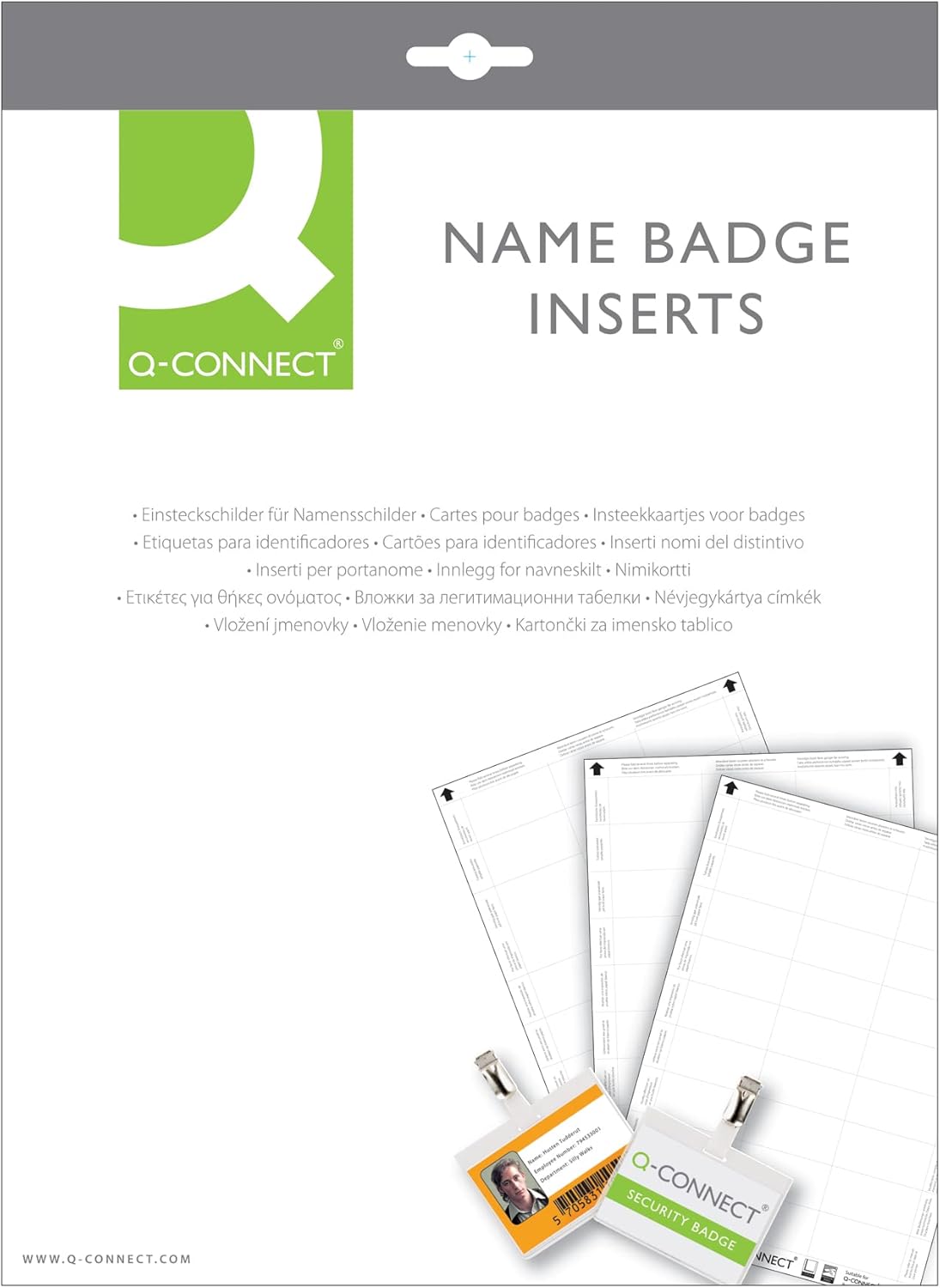 Pack of 25 54x90mm 10 Per Sheet Name Badge Inserts