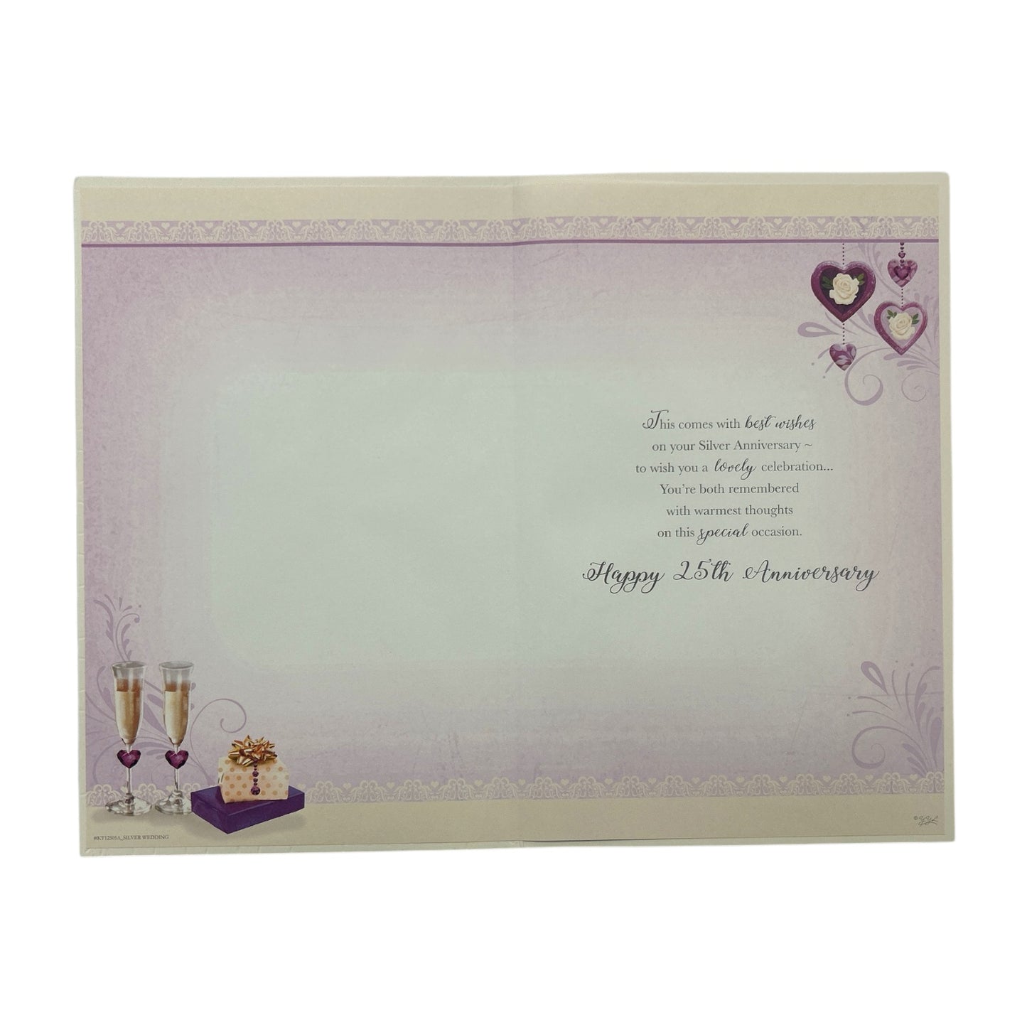 Silver Wedding Keepsake Treasures Traditional Design Anniversary Card
