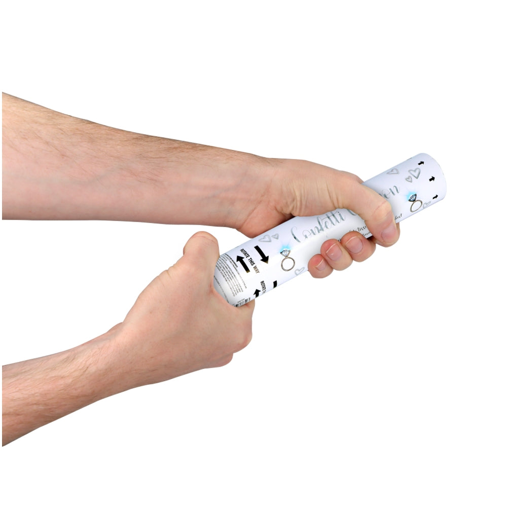 Pack of 24 White Paper Confetti Shooter 20cm