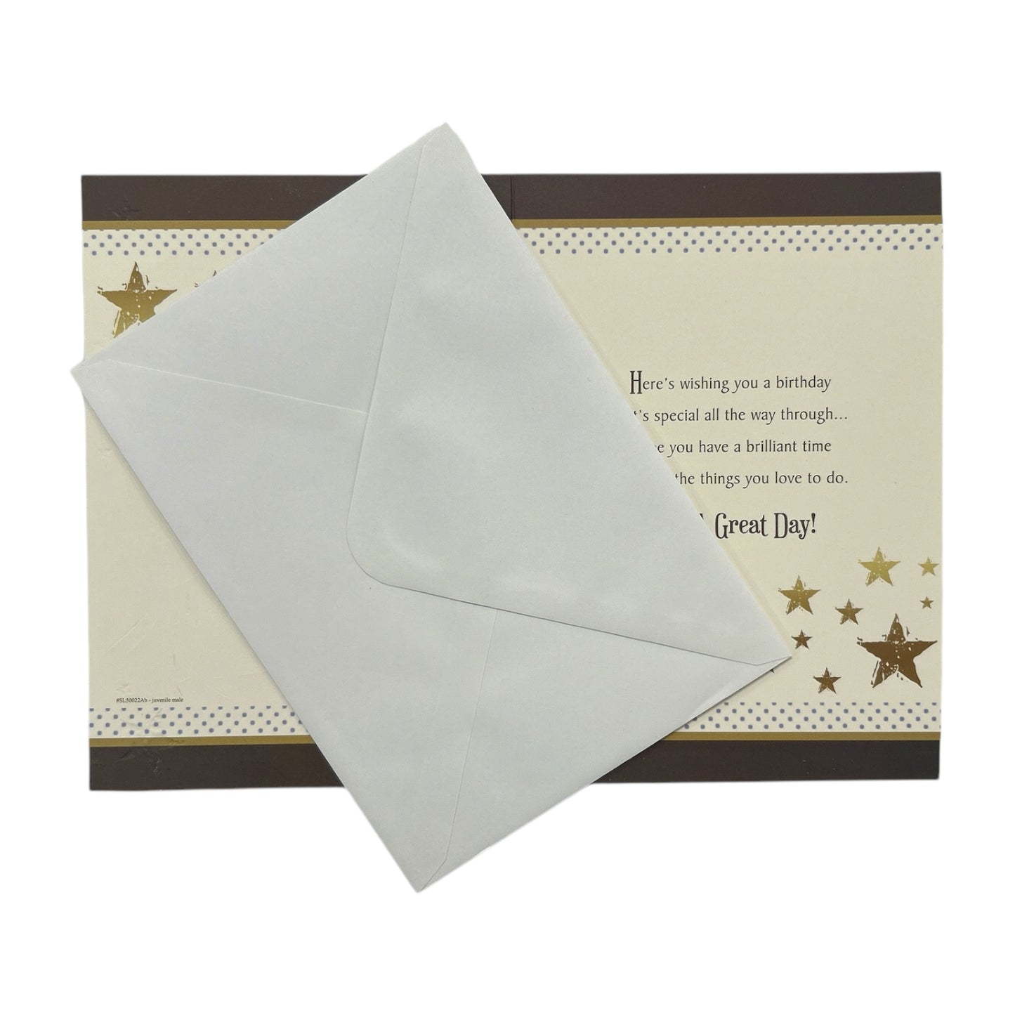 Boy With Skateboard Gold Stars Design Juvenile Open Birthday Card