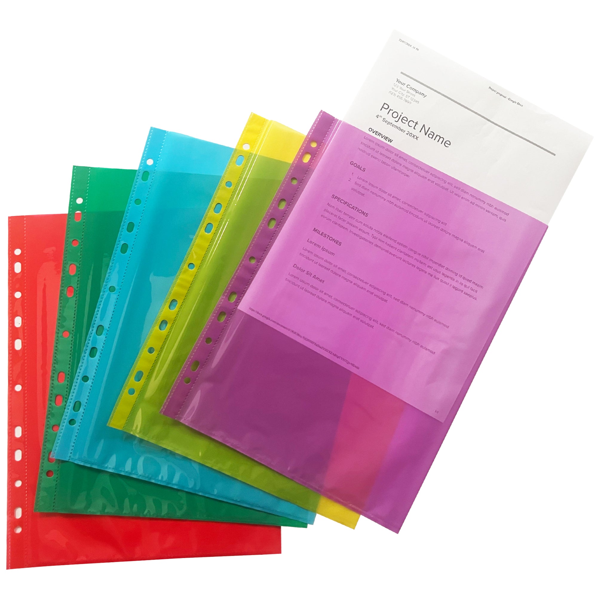 Janrax Pack Of 50 A4 Green Clear Punched Pockets – 45 Micron, Acid Free, Top Opening, Reinforced Strip - View #4