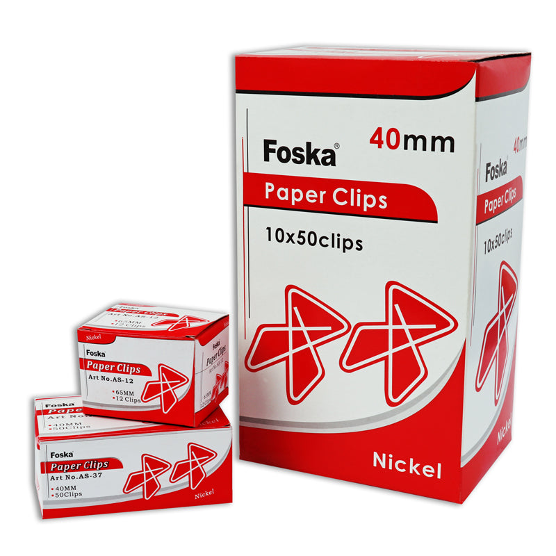 Pack of 50 Nickel Ideal Butterfly Shape 40mm Paper Clips
