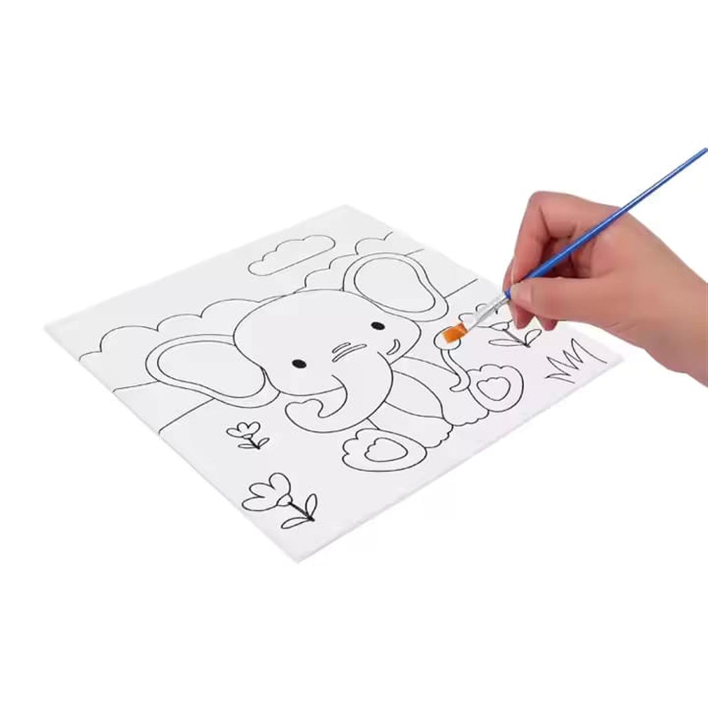 20 x 25cm Pre Drawn Outline Canvas Paint For Kids