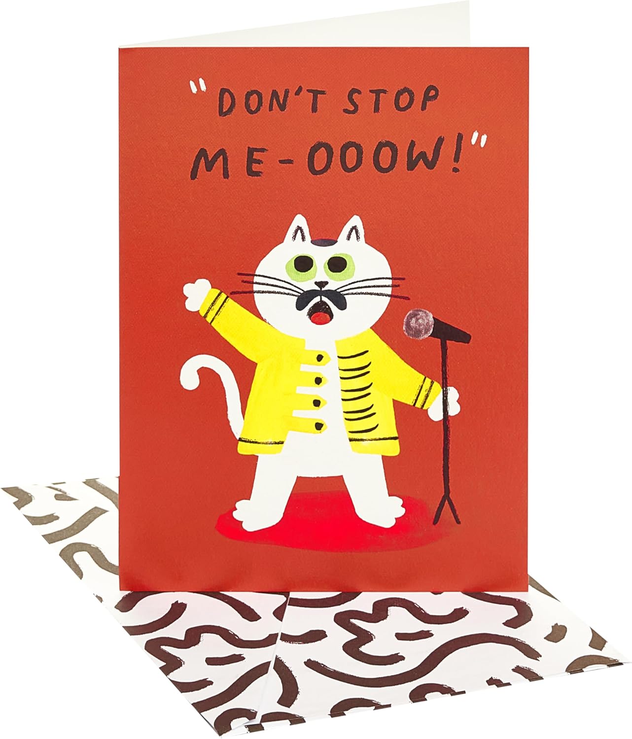 Freddie Mercury Cat Design Blank Card for All Occasions
