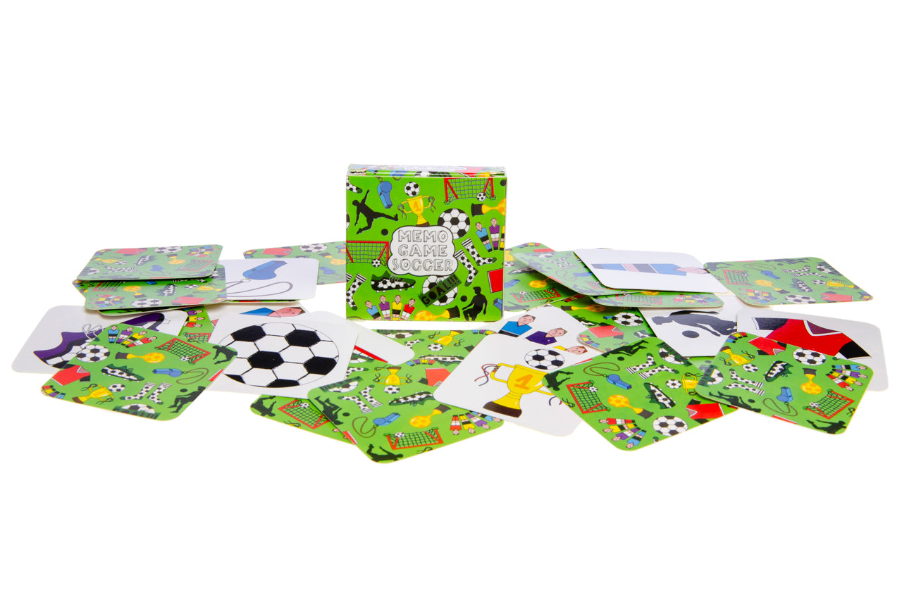 Pack of 12 Soccer Mini Memory Games 28 Cards