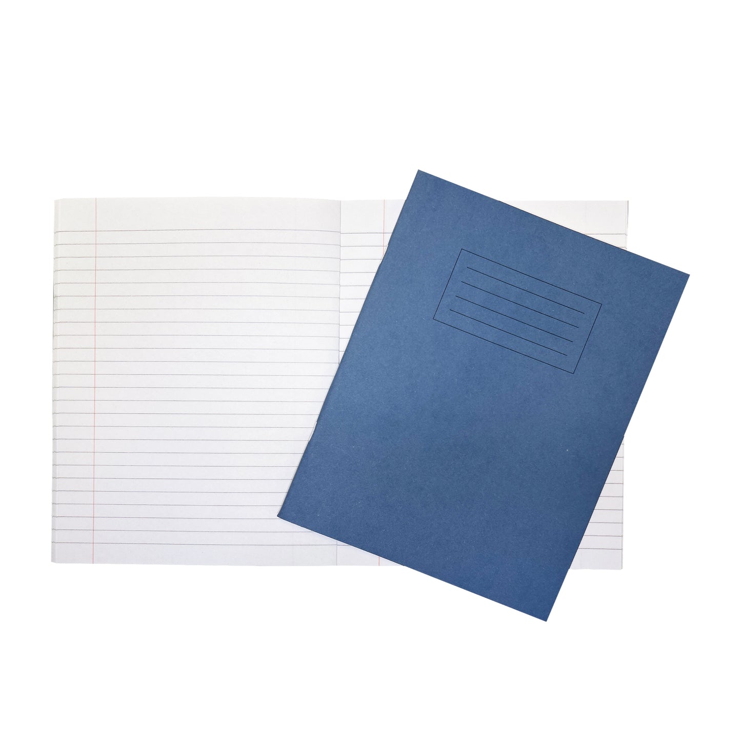 Janrax 9x7" Dark Blue 80 Page Feint Ruled with Margin Exercise Book WF Paper with 225gsm Manilla Cover