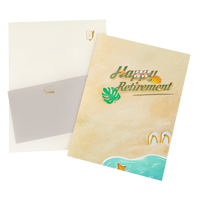 Chill & Cheers Beach Themed 3D Pop Up Retirement Card