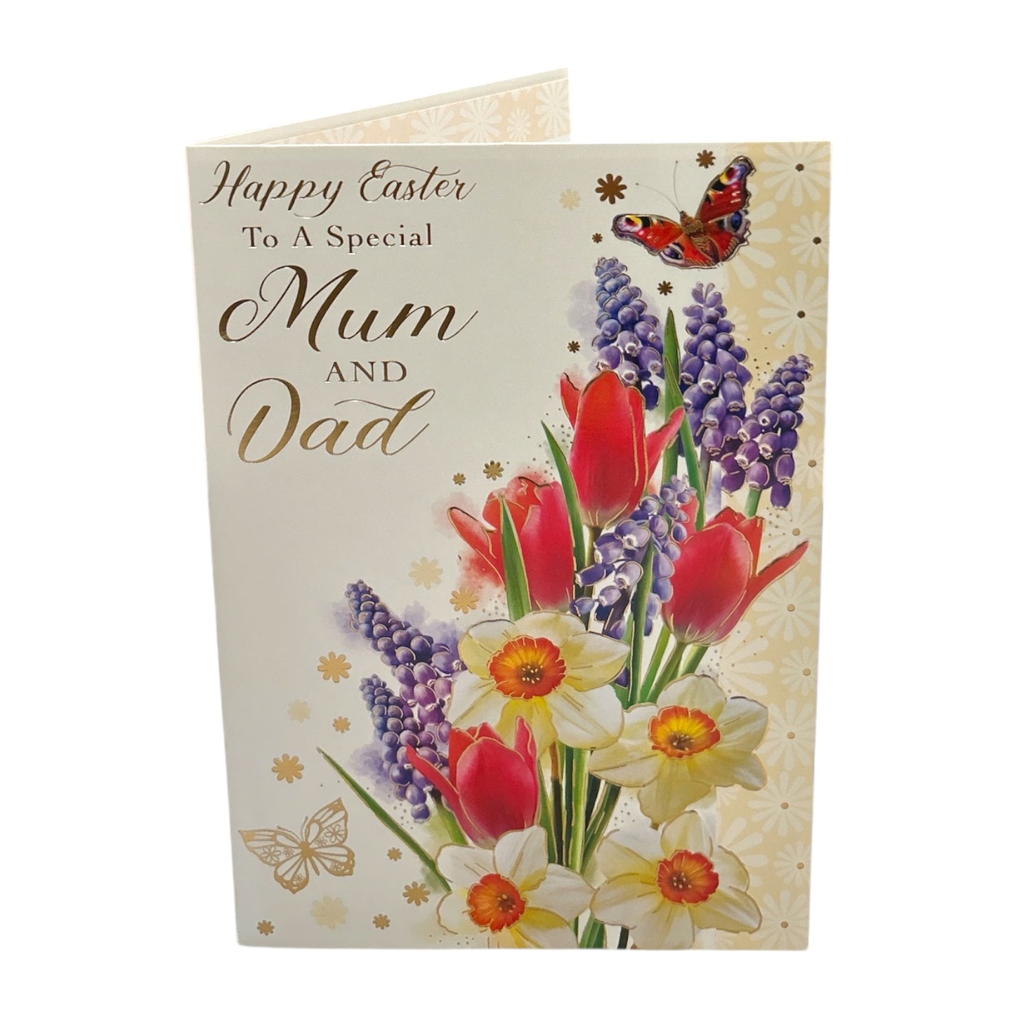 To A Special Mum and Dad Floral And Butterflies Design Easter Card
