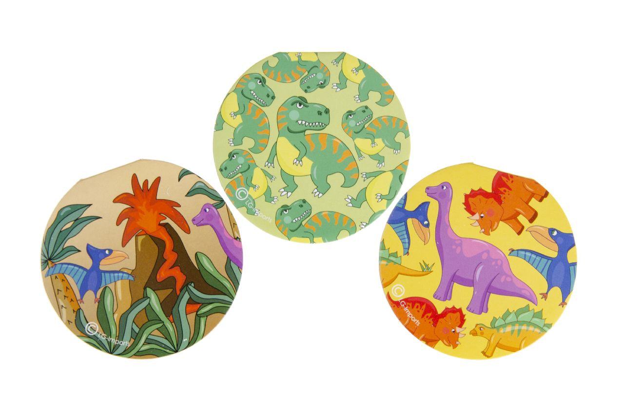 Pack of 48 Round Dinosaur Design Notebooks 8cm
