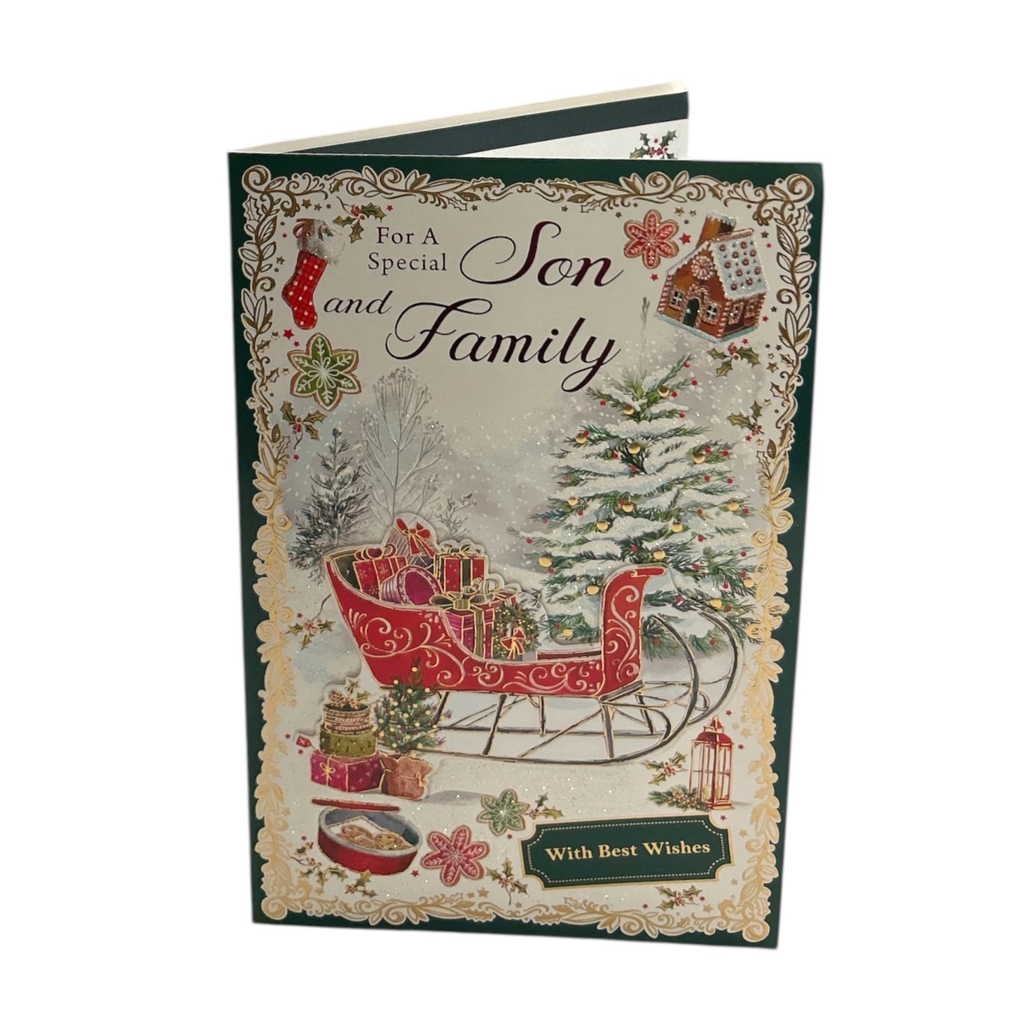 For a Special Son and Family With Best Wishes Christmas Card