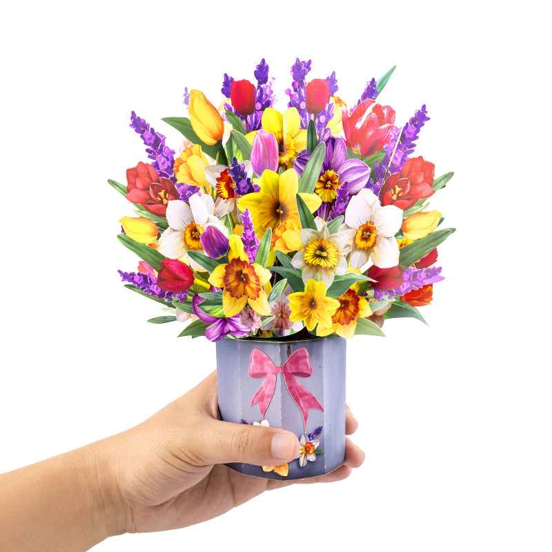 Lavender Breeze Spring Bouquet 3D Pop Up Greeting Card - Valentine’s Day Anniversary Birthday Mother's Day