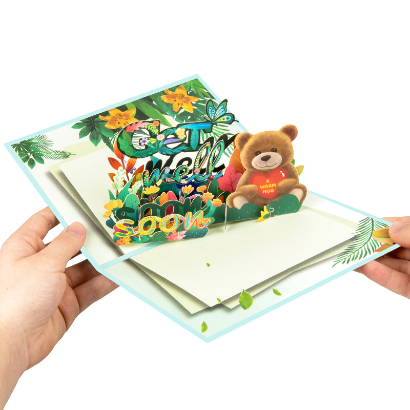 Bear Hugs 3D Pop Up Get Well Soon Card