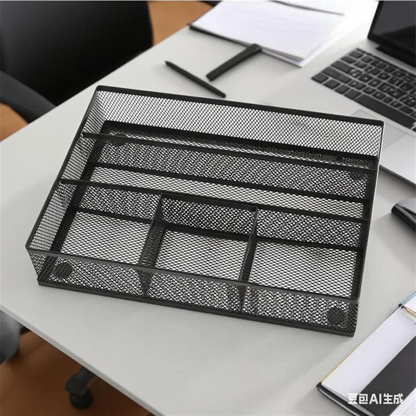 5 Sorter Drawer Mesh Desk File Black Organizer 30 x 21.5 x 6cm