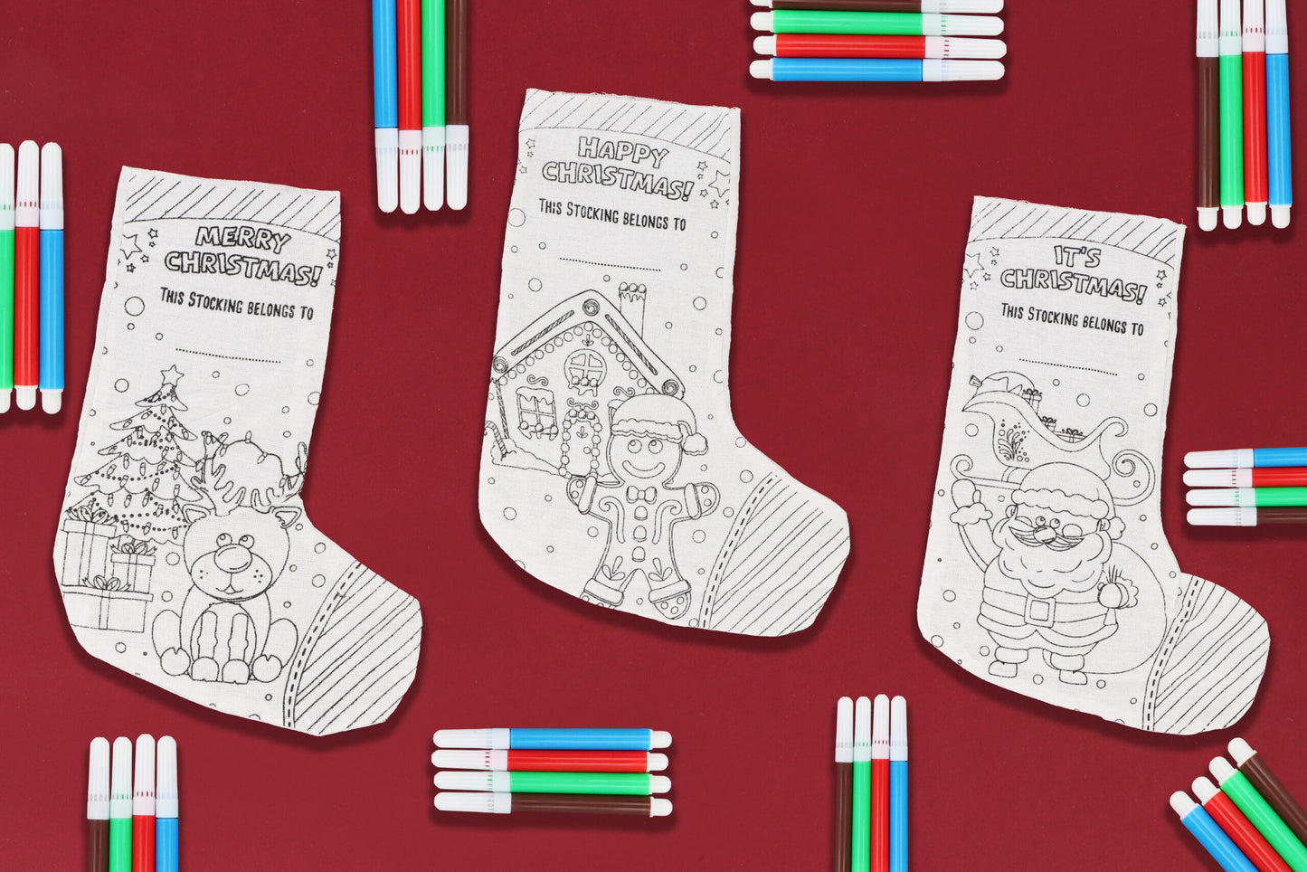 Christmas Colour-Your-Own Stocking (36cm x 15cm)
