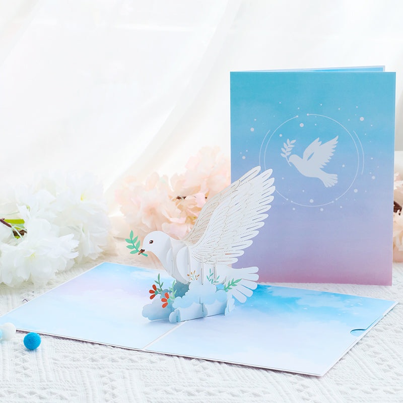 Wings of Peace Dove 3D Pop Up Card - Thank You Sympathy