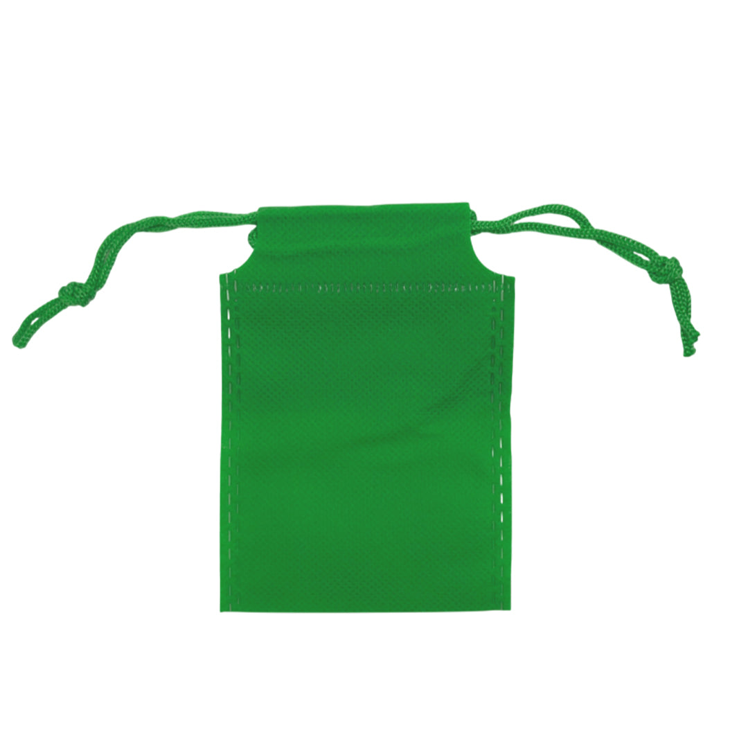 Pack of 25 Dark Green Coloured 12x9cm Non-Woven Drawstring Bags