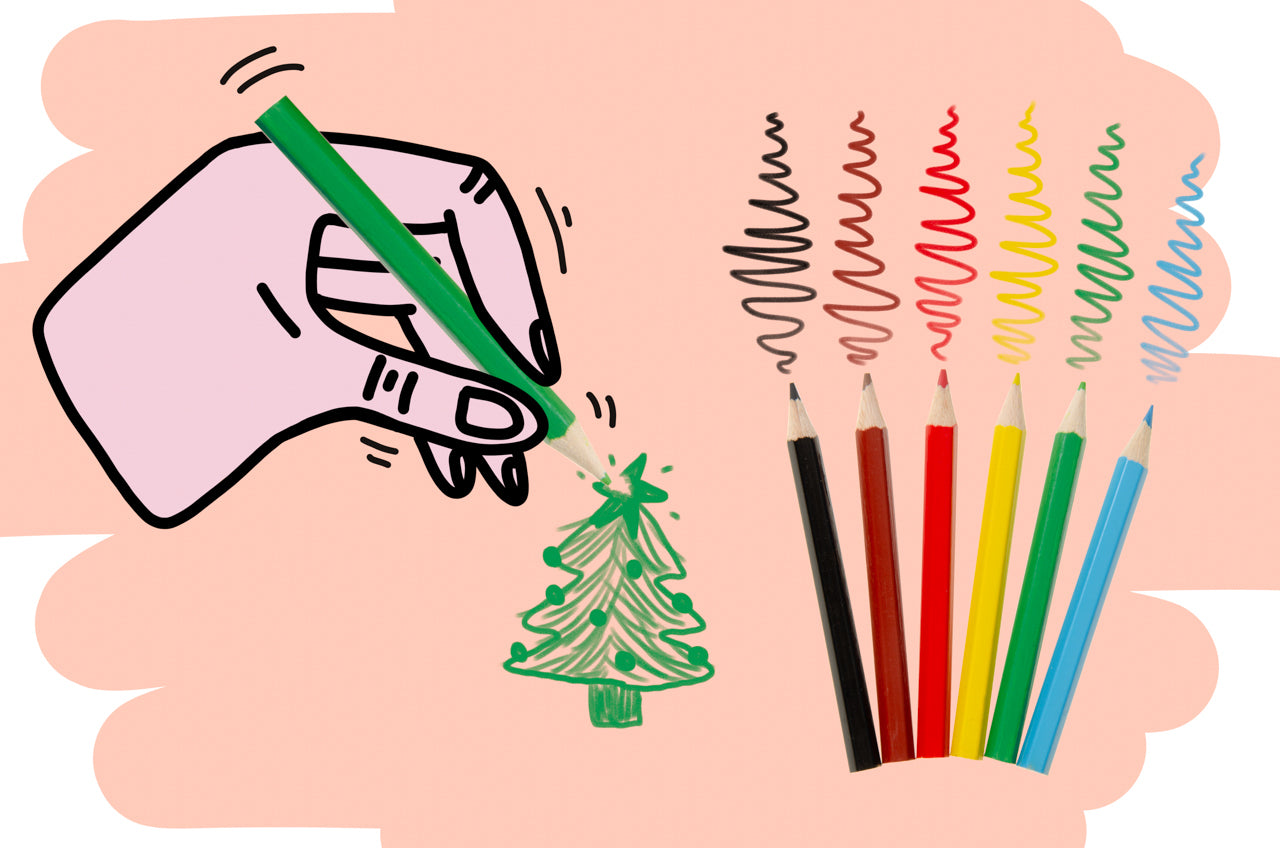 12 Pack of 6 Pieces Christmas Colored Pencils 9cm