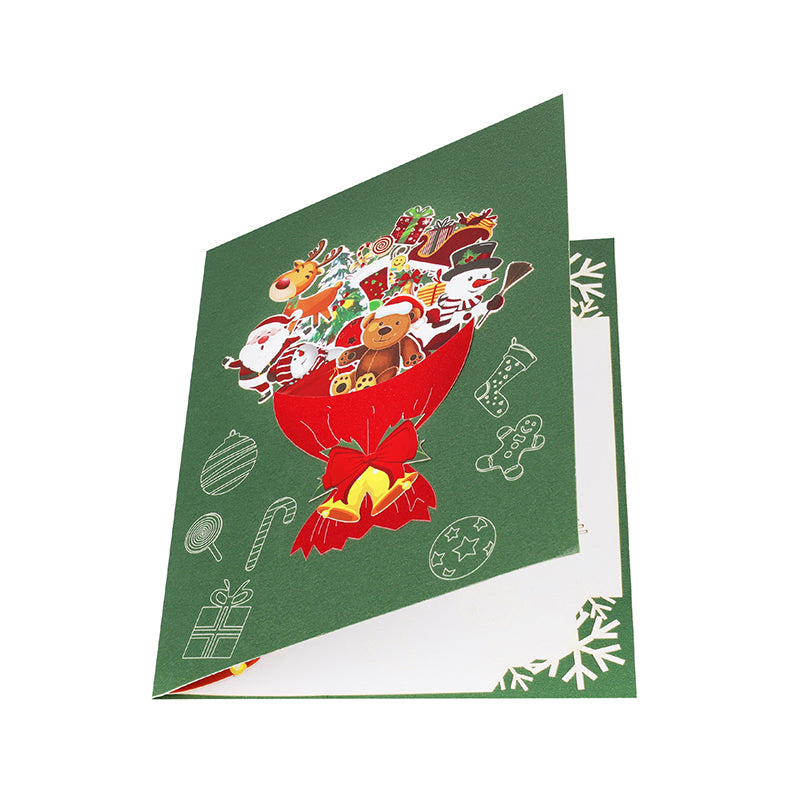 Santa & Holiday Icons Festive 3D Pop Up Christmas Card