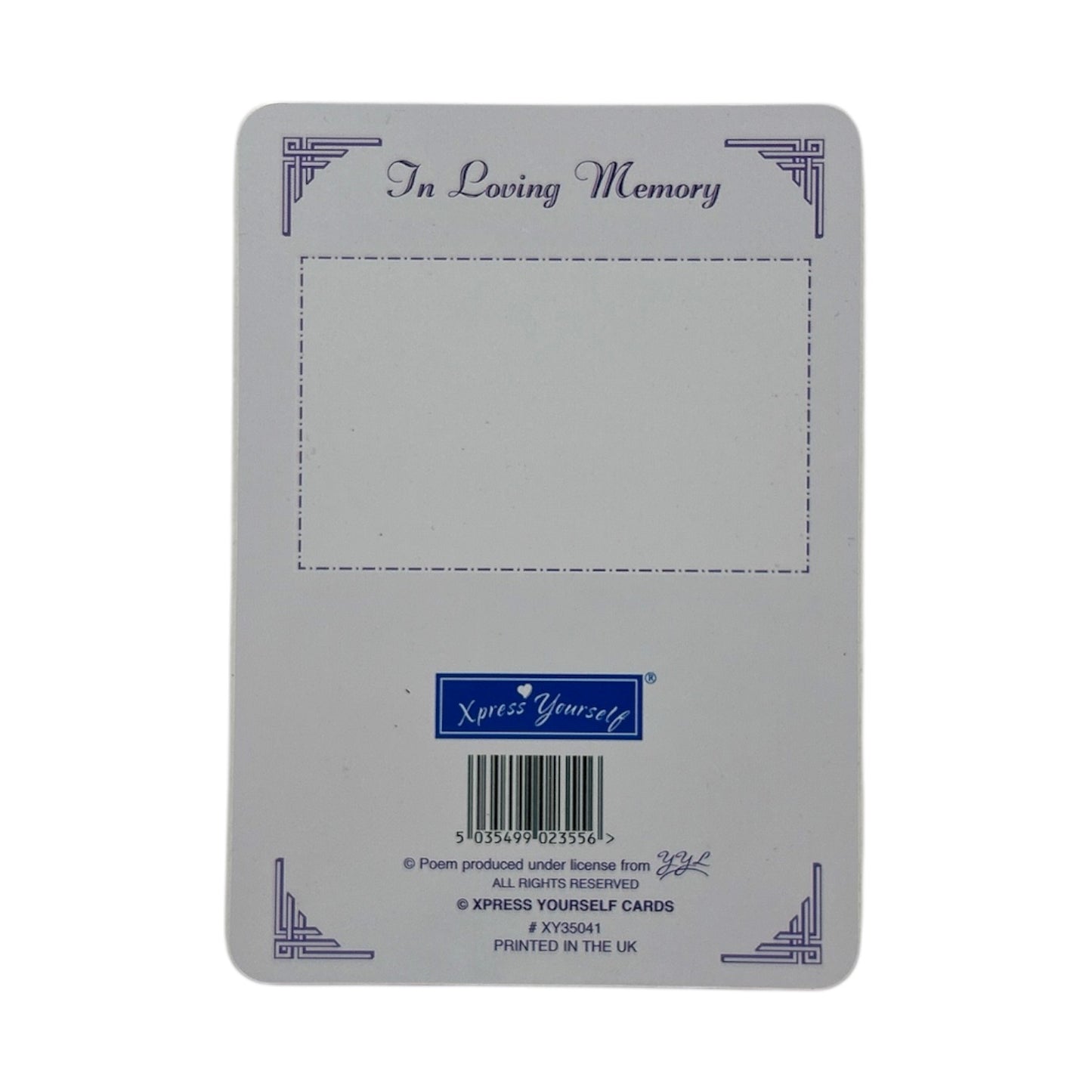In Loving Memory Goodnight Goodbye God Bless Keepsake Graveside Card