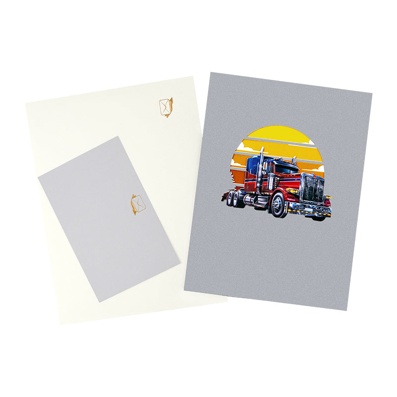 Highway Hero 3D Semi-Truck Pop Up Greeting Card