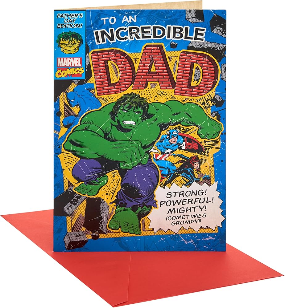 Incredible Dad Hulk Design Dad Father's Day Card
