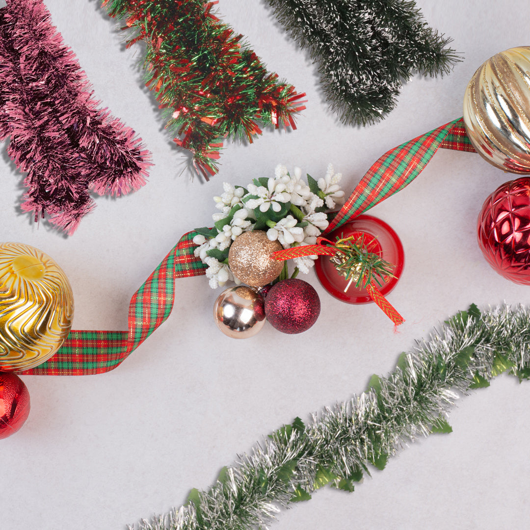 Pack of 12 2m Christmas Chunky Tinsel - Pale Blue